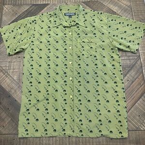 Stylish Green Patterned Men's Casual Shirt